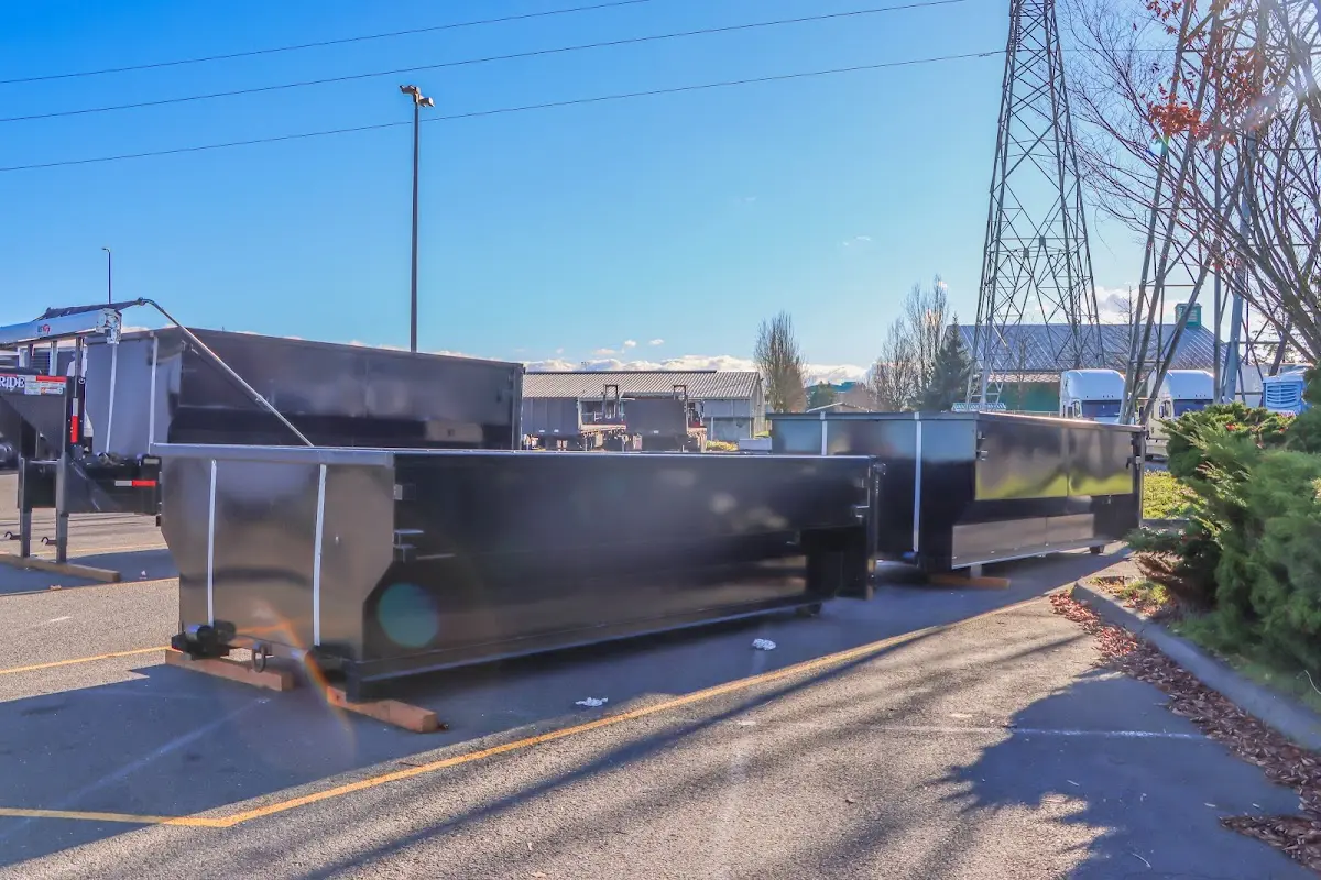 Roll-off dumpster ready for waste disposal at job site for Cleanout Dumpster Rental in Parole